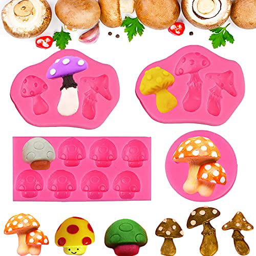 Silicone Cake Mold Fondant Mushroom Leaf Pattern Candy Chocolate Moulds Crafts D